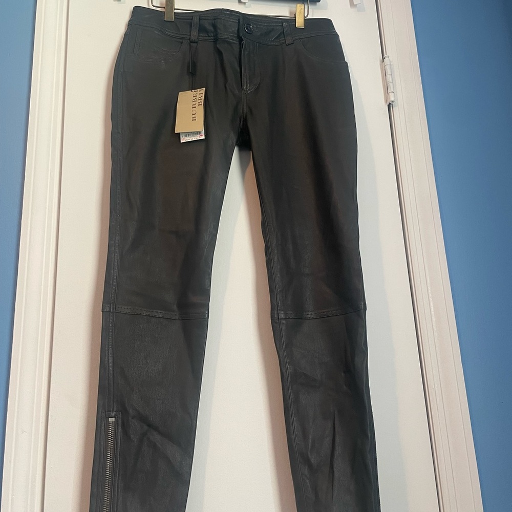 Burberry leather pants.